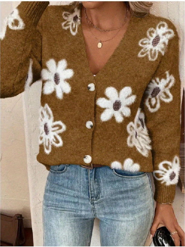 Cardigan Fleurs Boutons