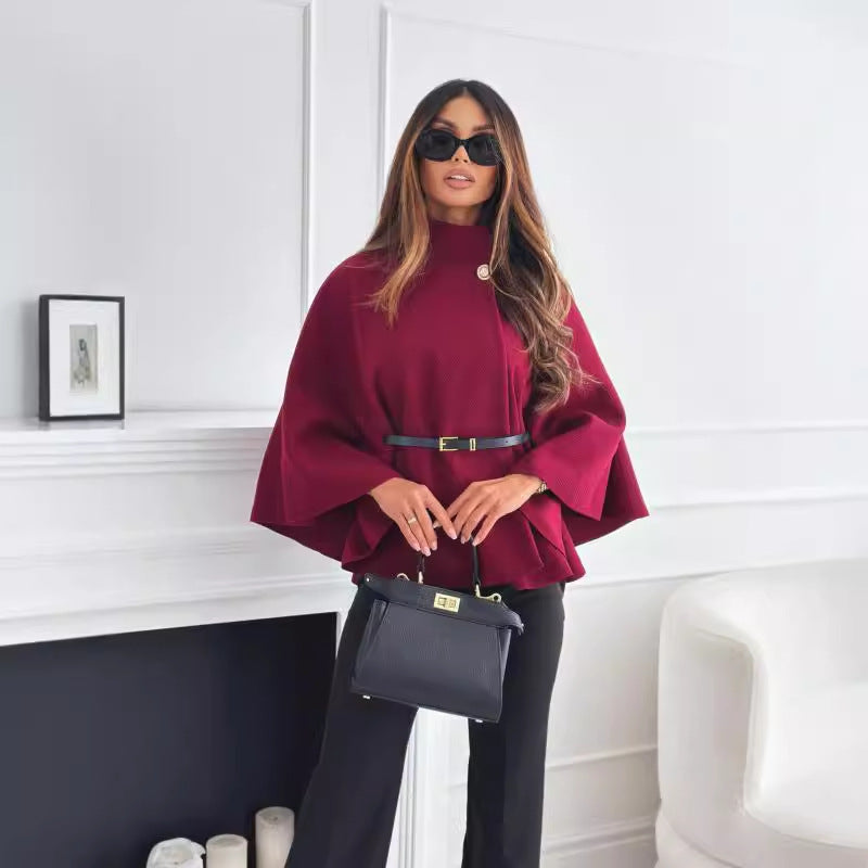 Poncho Ceinturé – Chic et Moderne