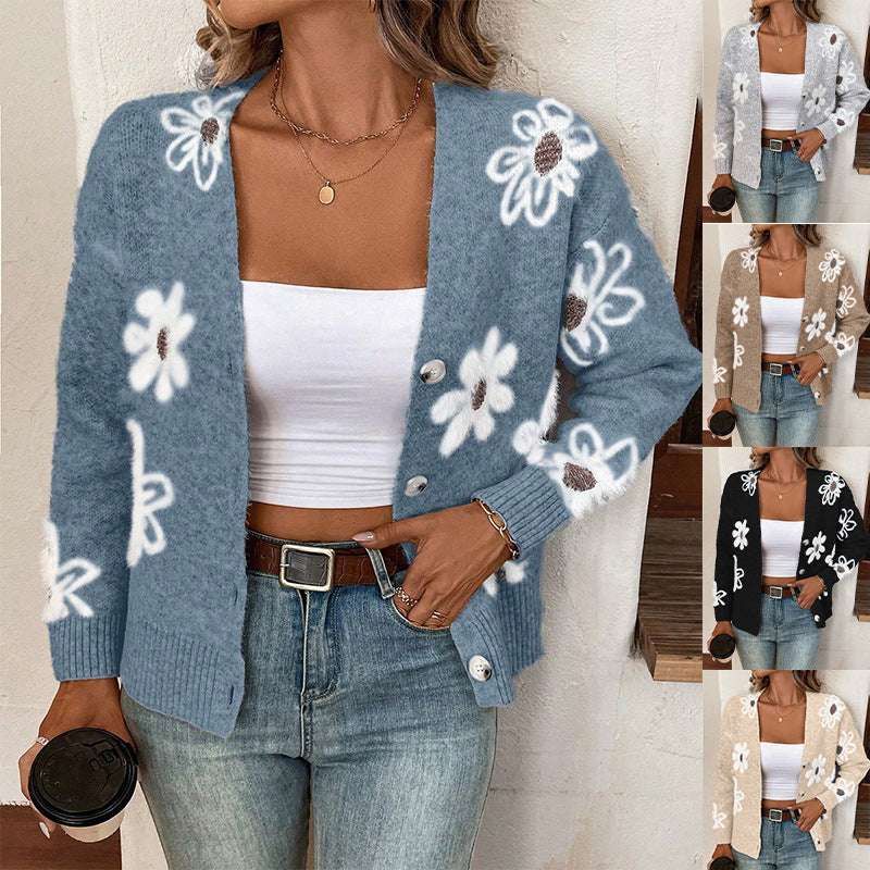 Cardigan Fleurs Boutons