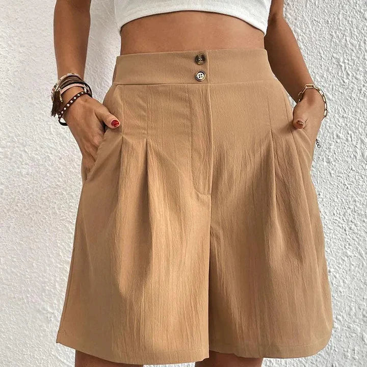 Jocelyn – Short Taille Haute Plissé, Style Estival Léger