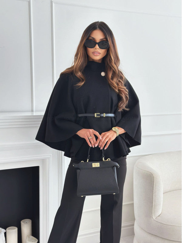 Poncho Ceinturé – Chic et Moderne