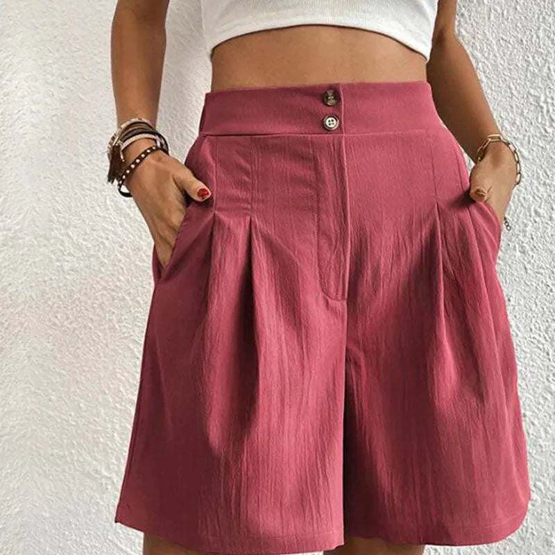 Jocelyn – Short Taille Haute Plissé, Style Estival Léger