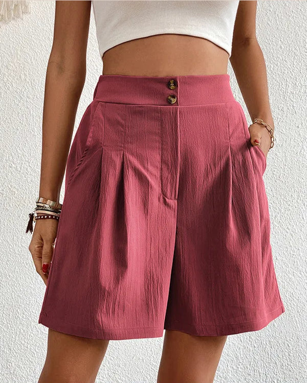 Jocelyn – Short Taille Haute Plissé, Style Estival Léger