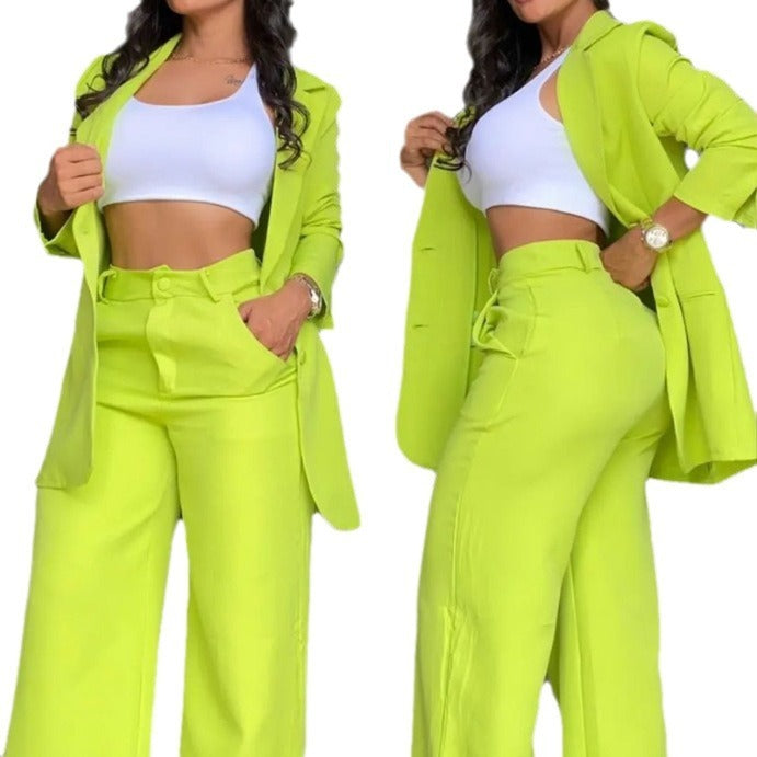 Tailleur Veste Revers et Pantalon Droit