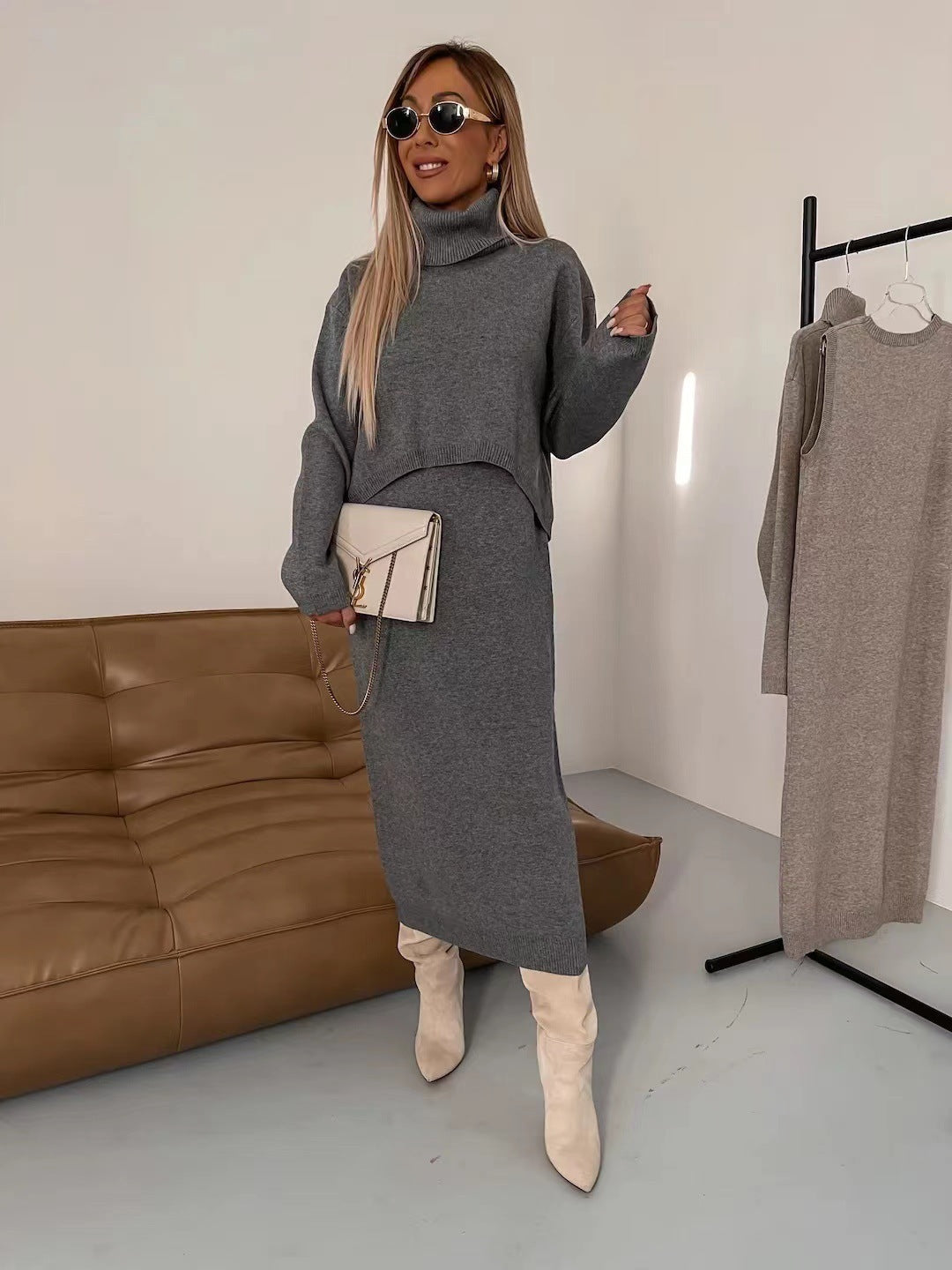 Ensemble Pull et Robe Longue Hivernal