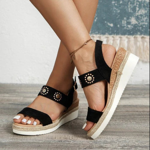 Grace Wedge – Sandales Compensées à Bride Cheville Femme