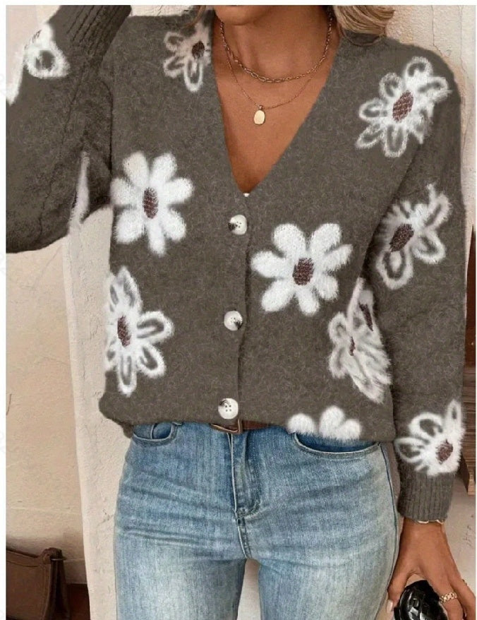 Cardigan Fleurs Boutons