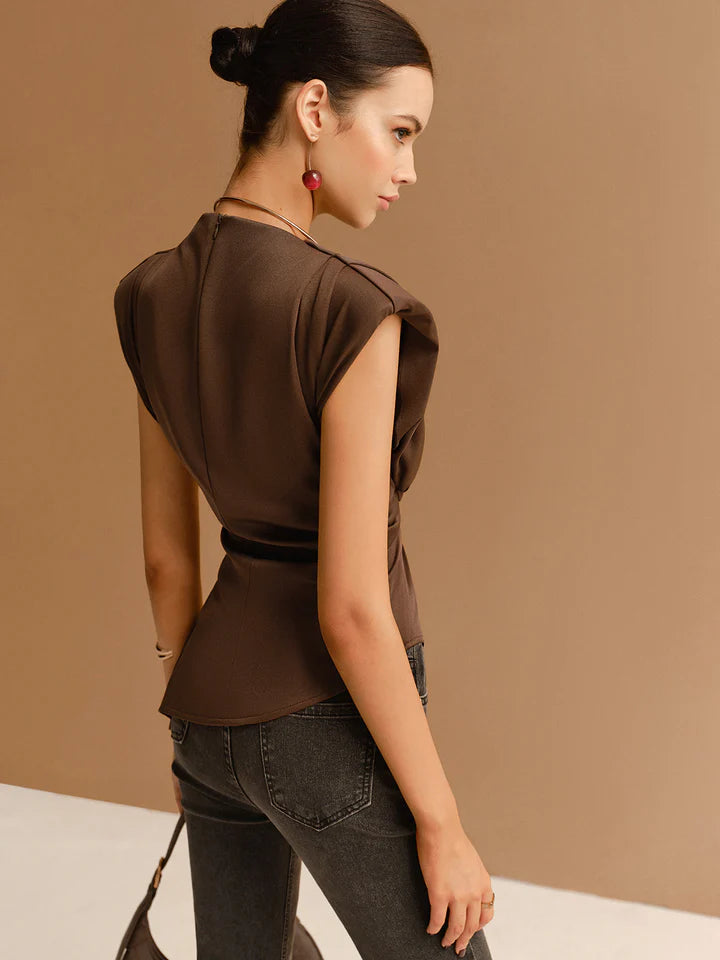 Sélène – Top Asymétrique Sculptural