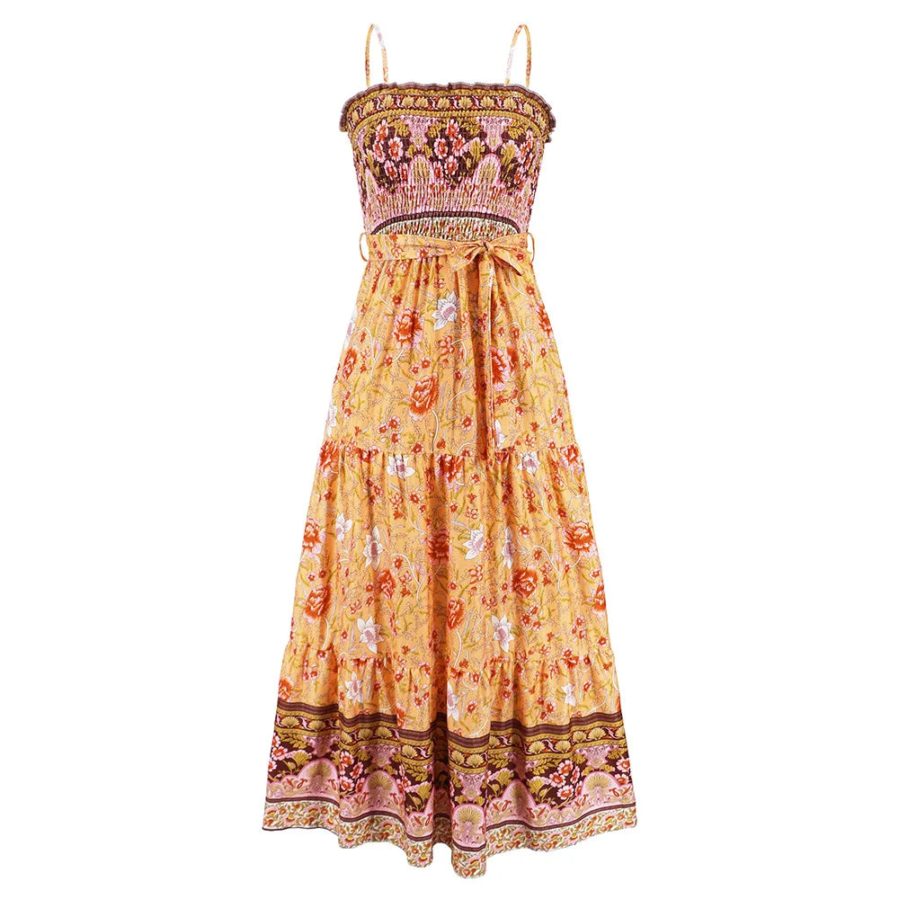 Robe Longue d’Été à Imprimé Fleuri