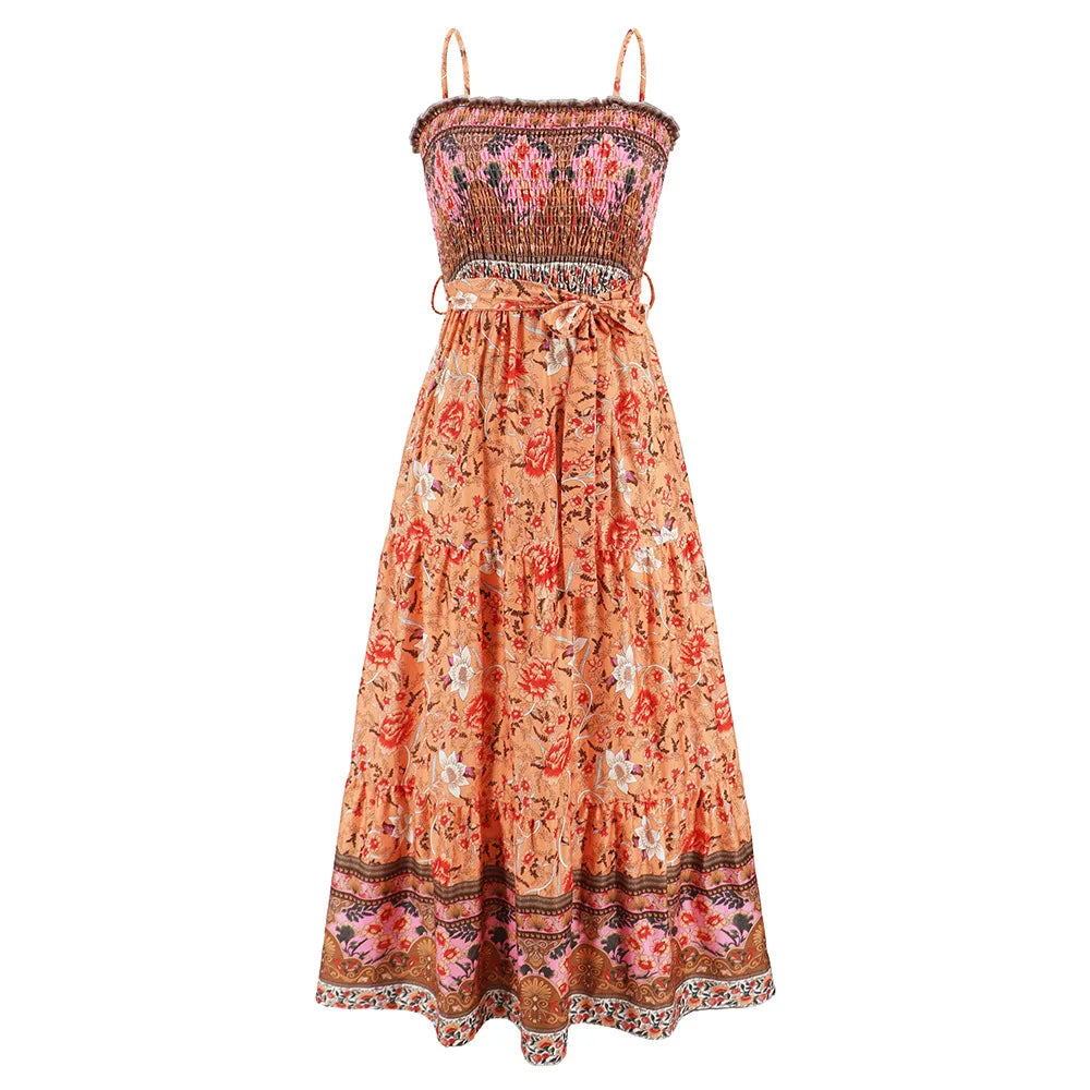 Robe Longue d’Été à Imprimé Fleuri