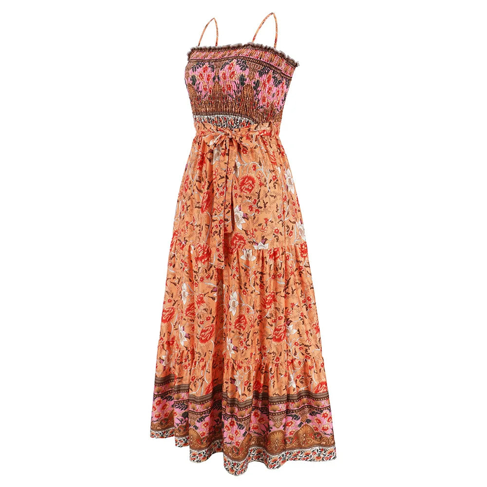 Robe Longue d’Été à Imprimé Fleuri