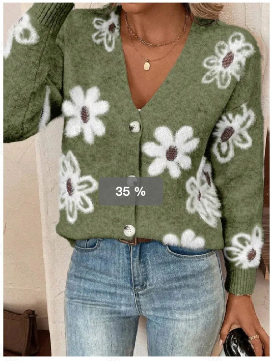Cardigan Fleurs Boutons