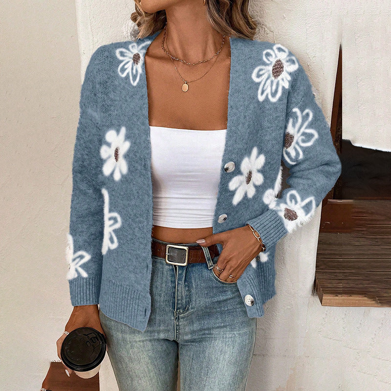 Cardigan Fleurs Boutons