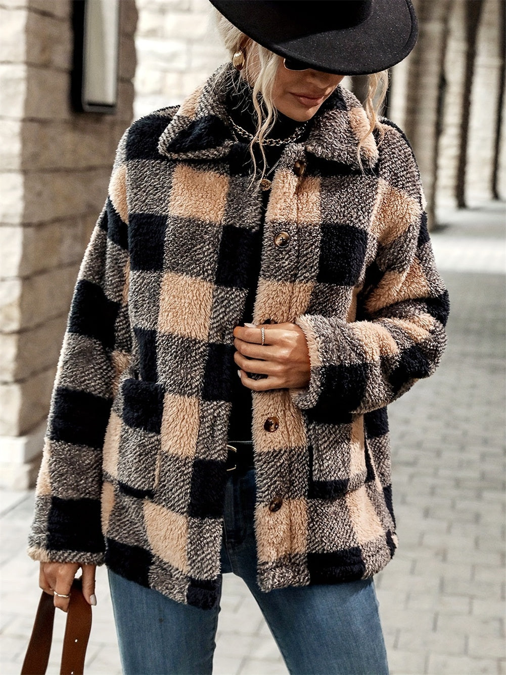 Manteau Plaid – Décontracté Élégant