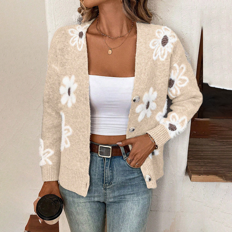 Cardigan Fleurs Boutons