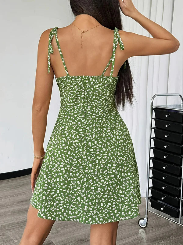 Guarujá - Robe Courte Fleurie Verte