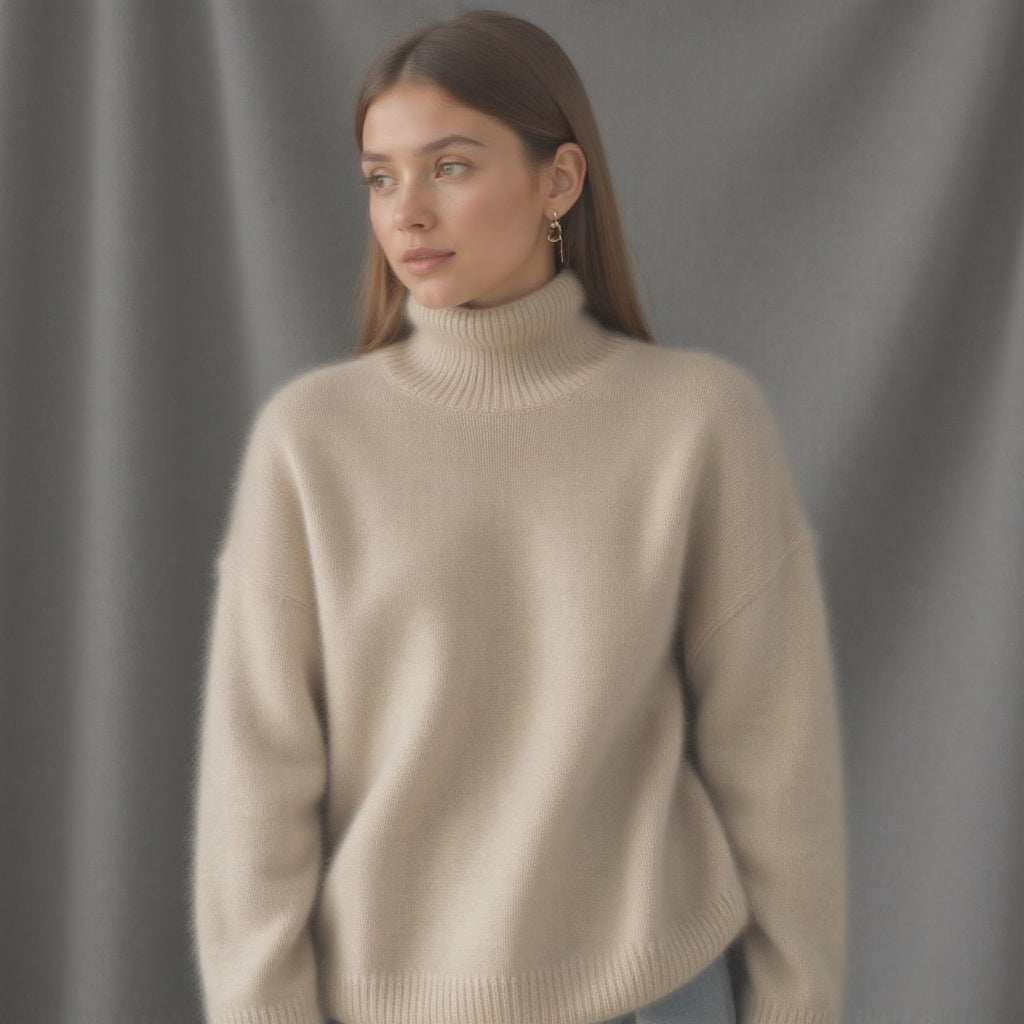 Pull Cachemire – Col Roulé Oversize