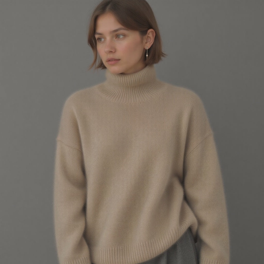 Pull Cachemire – Col Roulé Oversize