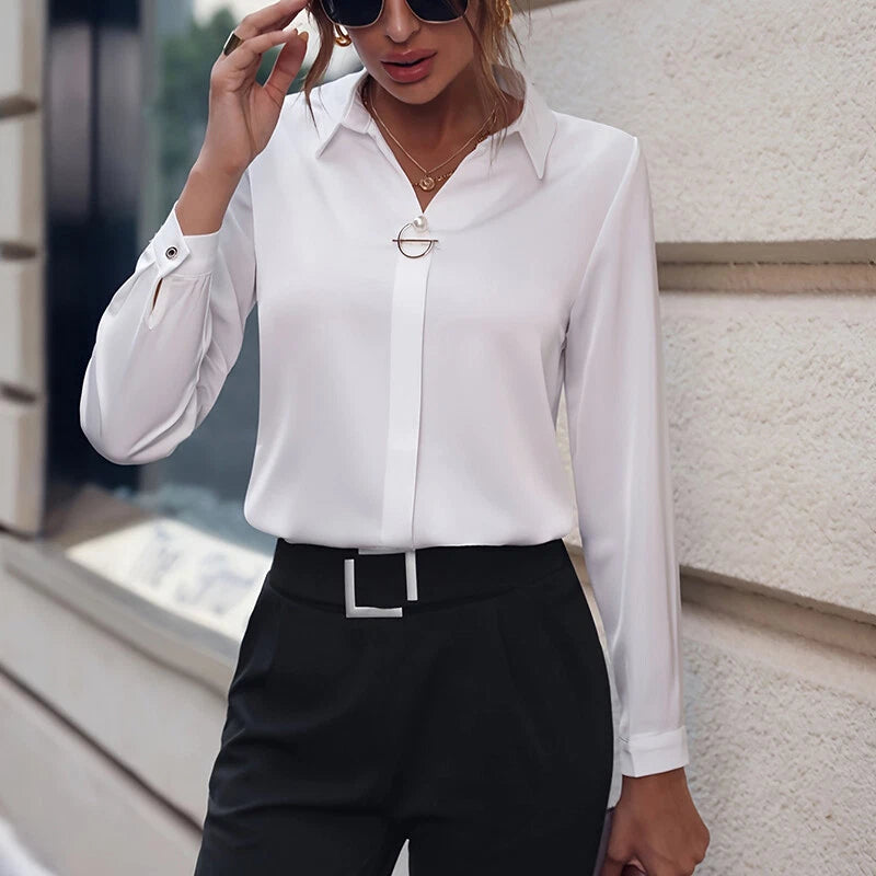 Renata - Chemise Tricotée à Manches Longues