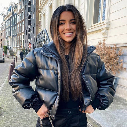 Parka Femme Rembourrée PU