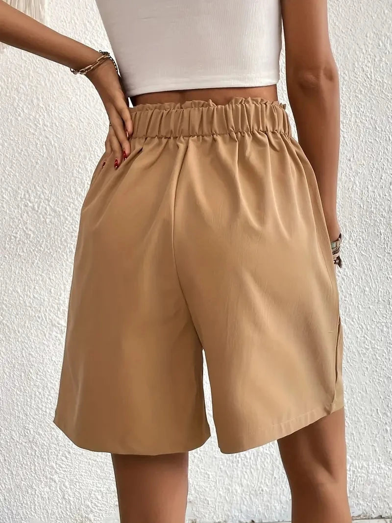 Jocelyn – Short Taille Haute Plissé, Style Estival Léger