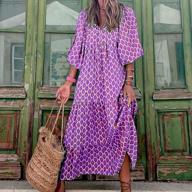 Robe Bohème Verde Floral