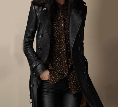 Manteau Elyana – Cuir Élégant