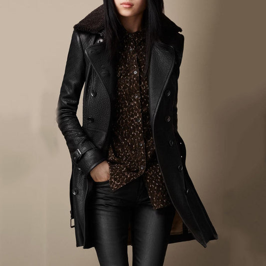 Manteau Elyana – Cuir Élégant