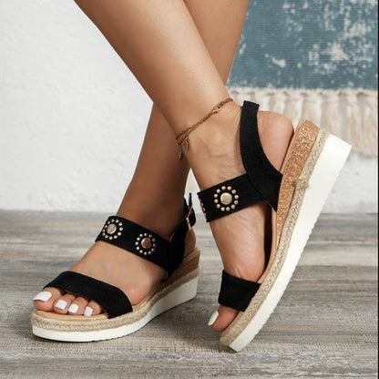 Grace Wedge – Sandales Compensées à Bride Cheville Femme