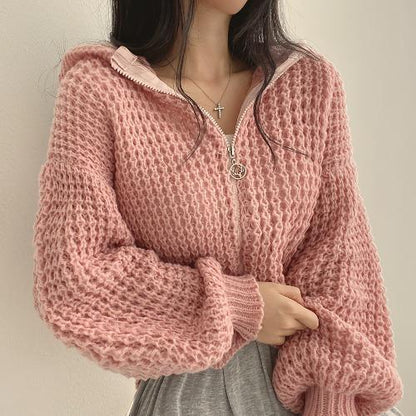 Veste Pull – Court à Capuche