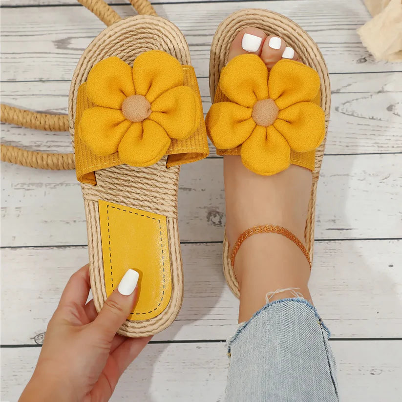 Bloomira – Sandales Plates Fleurées d’Été