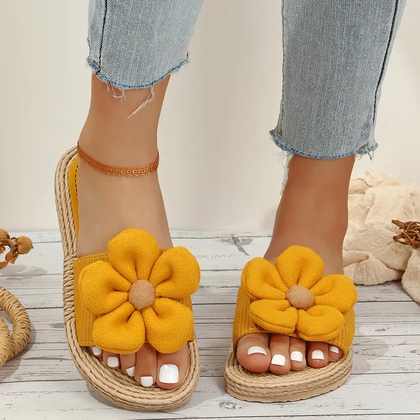 Bloomira – Sandales Plates Fleurées d’Été