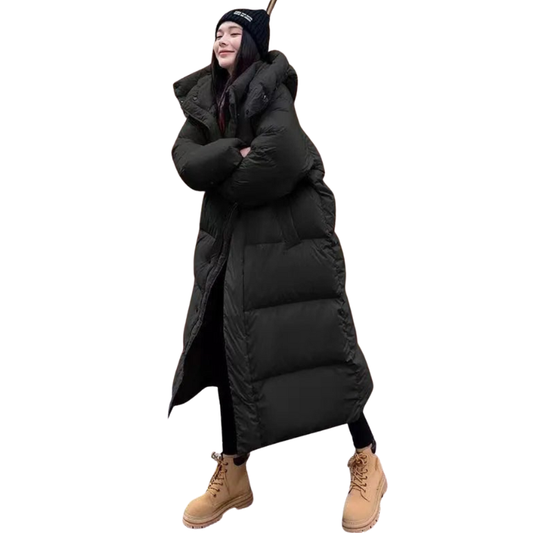 Luna Women's Long Down Jacket | Quilted, Urban Style 0