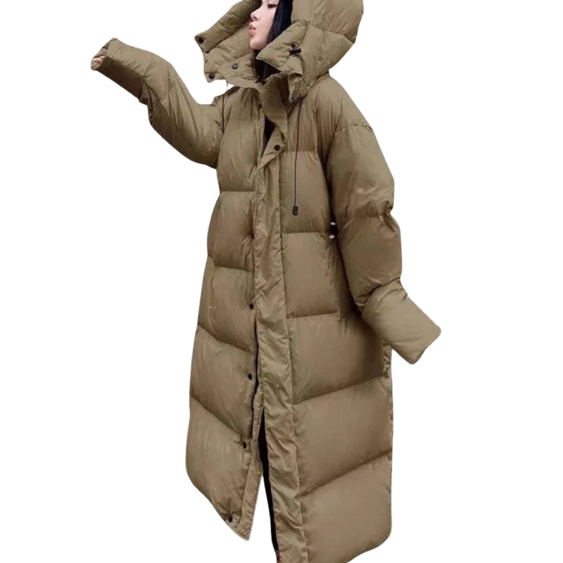 Luna Women's Long Down Jacket | Quilted, Urban Style 3
