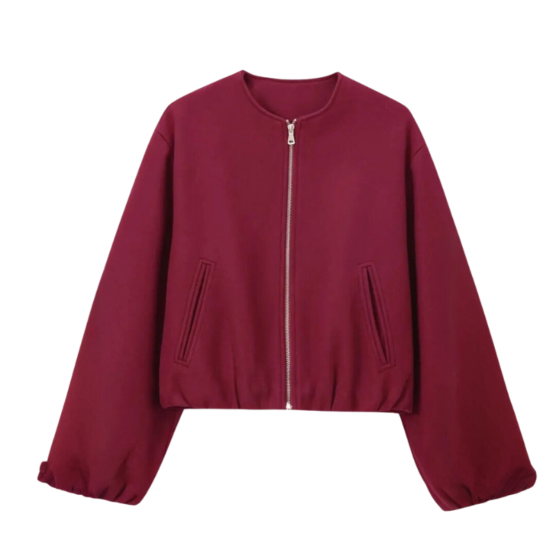 Mira Women's Jacket | Fitted Polyester Blend, Short Cut with Long Sleeves 1