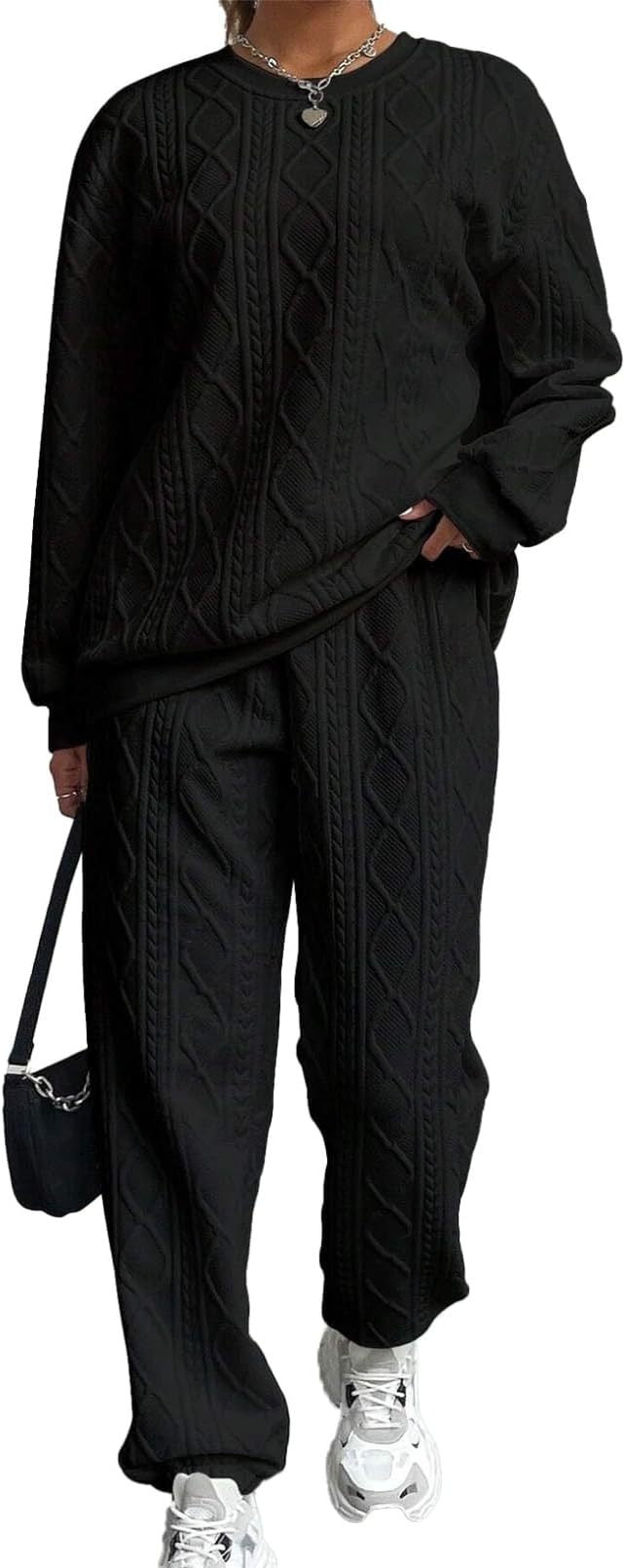 Ensemble Jacquard – Élégance Décontractée