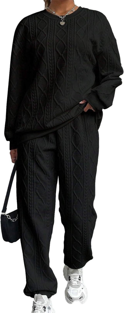 Ensemble Jacquard – Élégance Décontractée