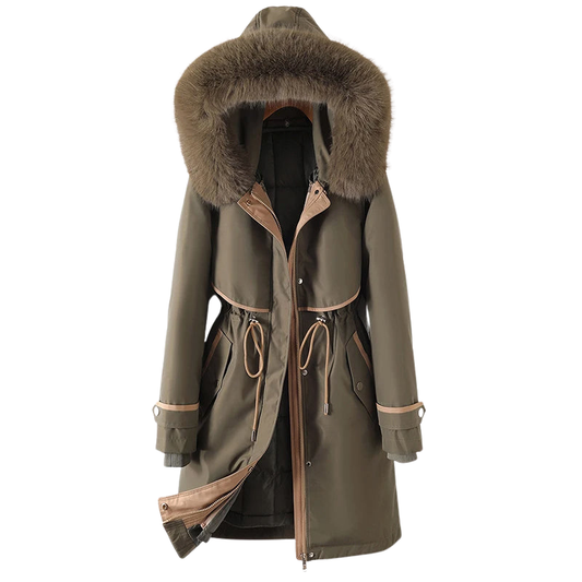 Quin Women's Puffer Jacket | Quilted Design with Hood, Adjustable Belt 0