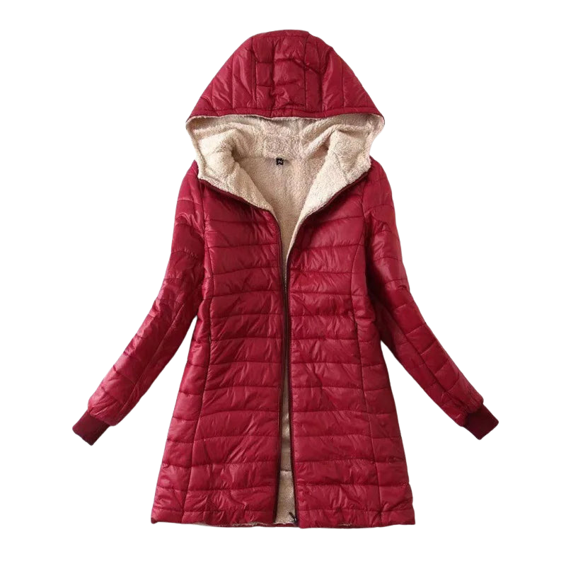 Wendy Women's Winter Coat | Insulated Polyester Hoodie, Elongated Cut 1