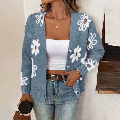 Cardigan Fleurs Boutons