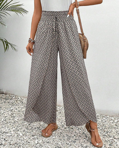 Iridessa – Pantalon Fluide à Taille Élastique, Imprimé Abstrait