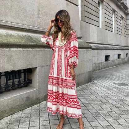 Robe Bohème Verde Floral