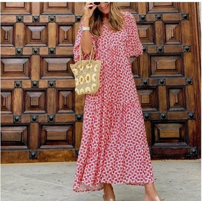 Robe Bohème Verde Floral