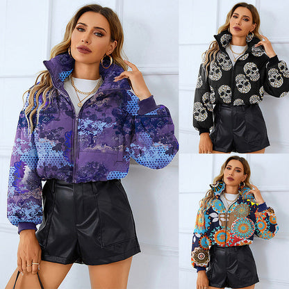 Veste Col Montant Imprimée