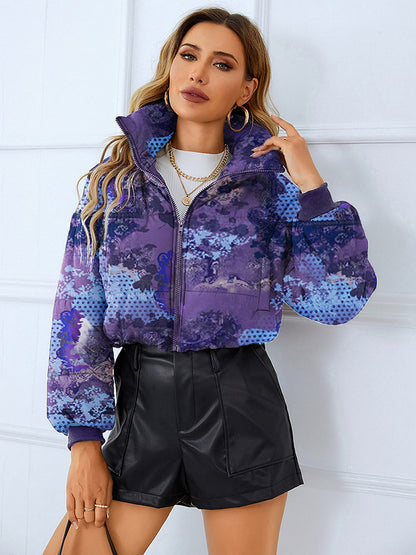 Veste Col Montant Imprimée