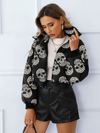 Veste Col Montant Imprimée