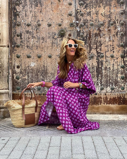 Robe Bohème Verde Floral